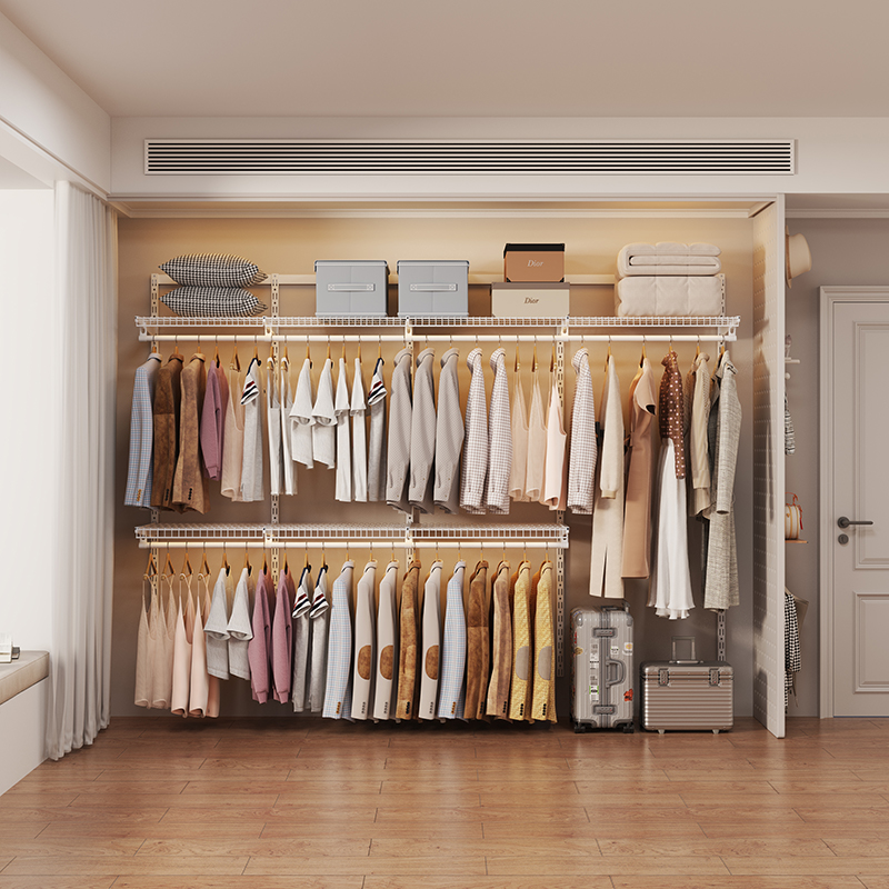 2.7米金属衣柜开放式步入式走入式衣帽间钢制衣柜框架现货套装