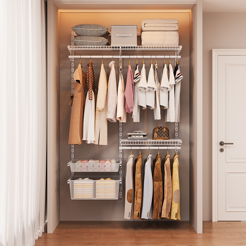 1.2米金属衣柜开放式步入式走入式衣帽间钢制衣柜框架现货套装