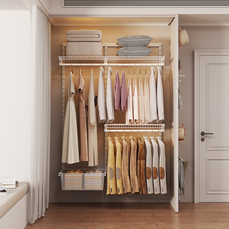 1.3米金属衣柜开放式步入式走入式衣帽间钢制衣柜框架现货套装