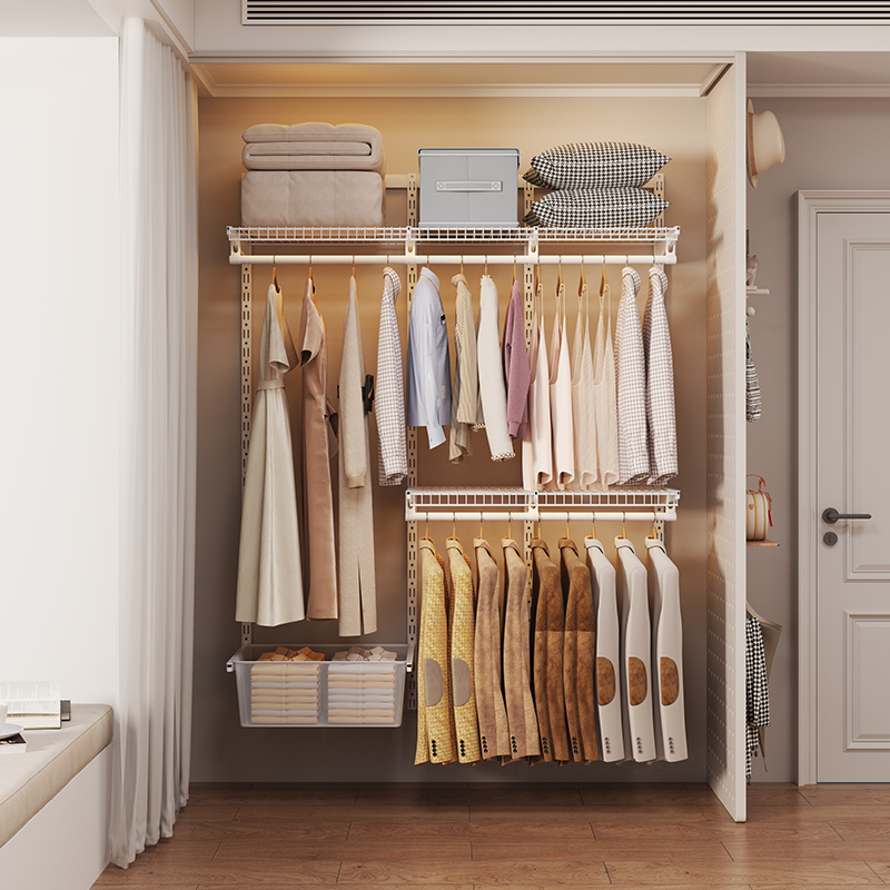 1.4米金属衣柜开放式步入式走入式衣帽间钢制衣柜框架现货套装