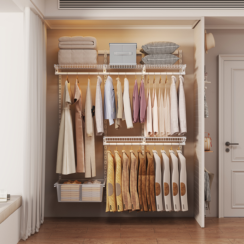 1.5米金属衣柜开放式步入式走入式衣帽间钢制衣柜框架现货套装