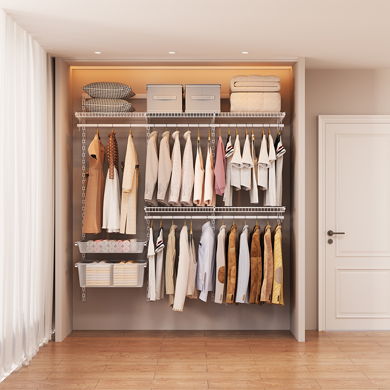 1.8米金属衣柜开放式步入式走入式衣帽间钢制衣柜框架现货套装