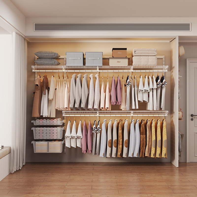 2.5米金属衣柜开放式步入式走入式衣帽间钢制衣柜框架现货套装