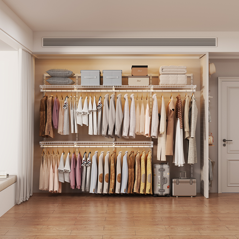 2.6米金属衣柜开放式步入式走入式衣帽间钢制衣柜框架现货套装