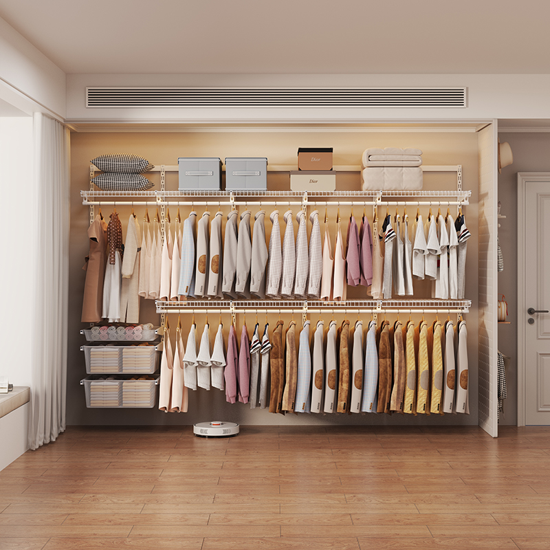 3.0米金属衣柜开放式步入式走入式衣帽间钢制衣柜框架现货套装